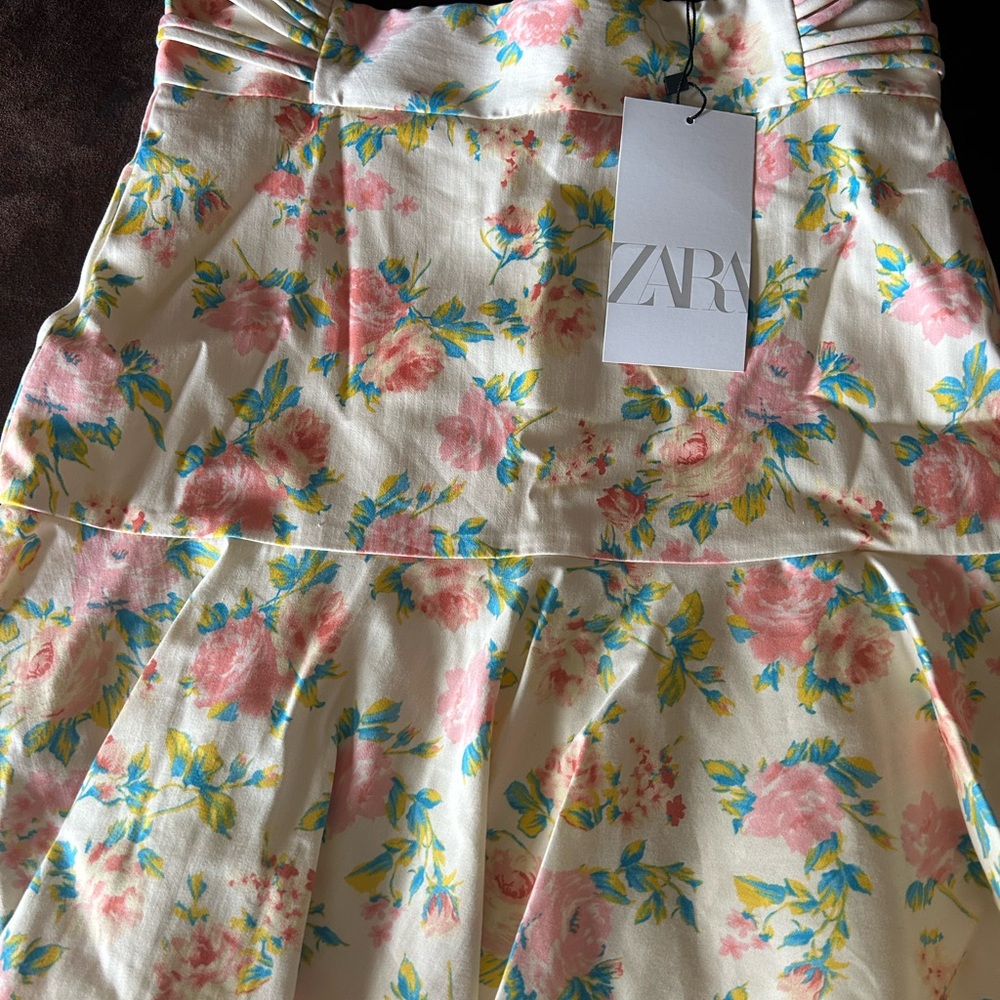 Zara Floral Mini Skirt - Pink and Yellow